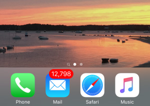 A busy iPhone screen email icon is so common, but a handwritten note stands out. 